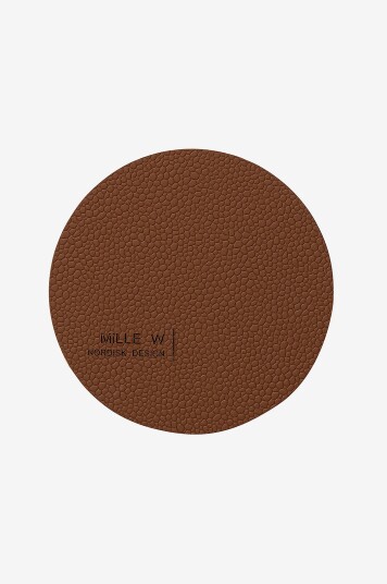MiLLE W NORDISK DESIGN   Glassunderlegg Runde 4 pakning   Brun