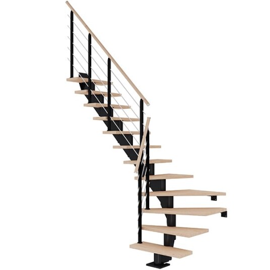 Dolle Hamburg L-trapp I Svart-design-hvitoljeret Eik-75-13 - Loddret Høyde 259 301 Cm Dolle Hamburg L-trapp I Svart-design-hvitoljeret Eik-75-13 - Loddret Høyde 259 301 Cm