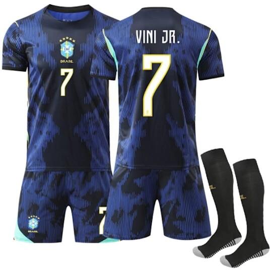 2026 VM Brasil landslag bortedrakt barn voksen fotballtrøye nr. 7 VINI JR
