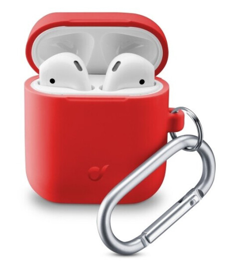 Cellularline Bounceairpods, Etui, Silikon, Rød Cellularline Bounceairpods, Etui, Silikon, Rød