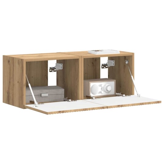 TV Veggskap Veggmontert 2 pcs Kunstnerisk Eik 60 x 31 x 29.5 cm