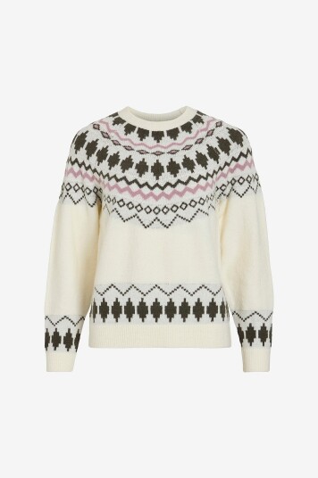 Vila Genser viPeysa L/S Knit Pullover/ka Hvit Vila Genser viPeysa L/S Knit Pullover/ka Hvit