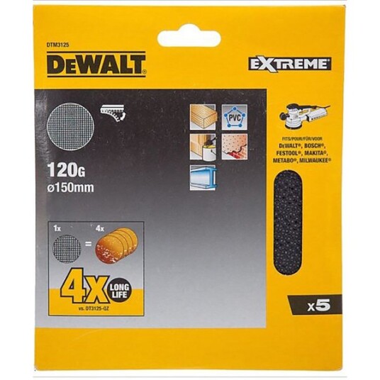 Dewalt Eksenterpapir 150/120k 5 pk dtm3125 mesh nett