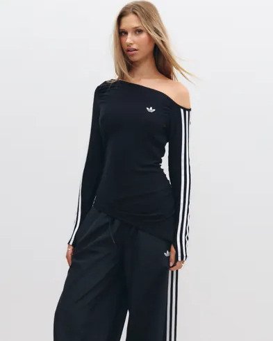 Adidas Originals Svart Asymetric Top