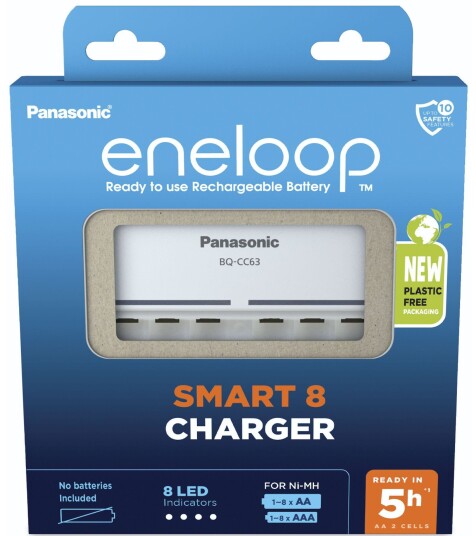 Panasonic Smart 8 Batterilader For AA/AAA batterier Panasonic Smart 8 Batterilader For AA/AAA batterier