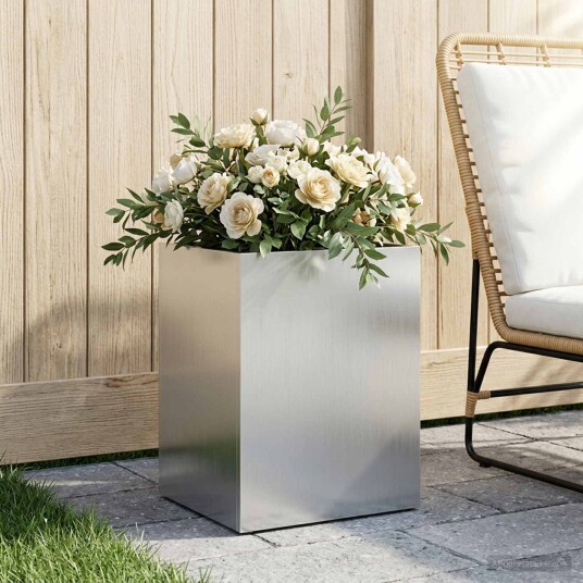 vidaXL Hageblomsterpotte Sølv 40 x 30 x 40 cm Galvanisert stål