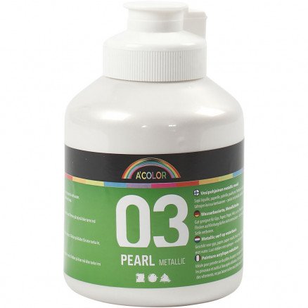 A-Color A-Color akrylmaling hvit 03 metallic 500 ml