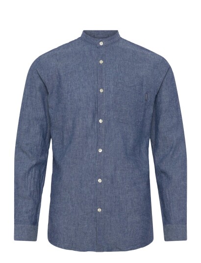 Lindbergh Cotton/Linen Shirt L/S Blue S