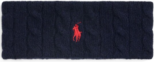 Polo Ralph Lauren Cable Knit Wool Cashmere Headband HUNTER NAVY One Size