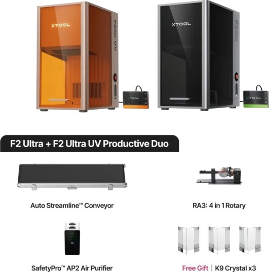 xTool F2 Ultra Dual med F2 Ultra UV All in one Business Duo