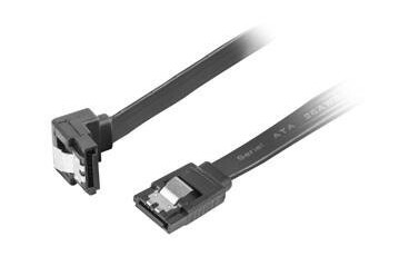 SATA III-kabel, 0,5 meter, vinklet, svart