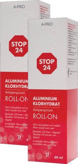 Stop 24 Roll-On antiperspirant x2 2 x 60 ml Stop 24 Roll-On antiperspirant x2 2 x 60 ml