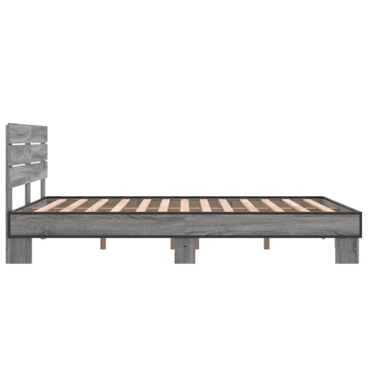 Sengeramme grå sonoma 135x190 cm konstruert tre og metall 8721102614613