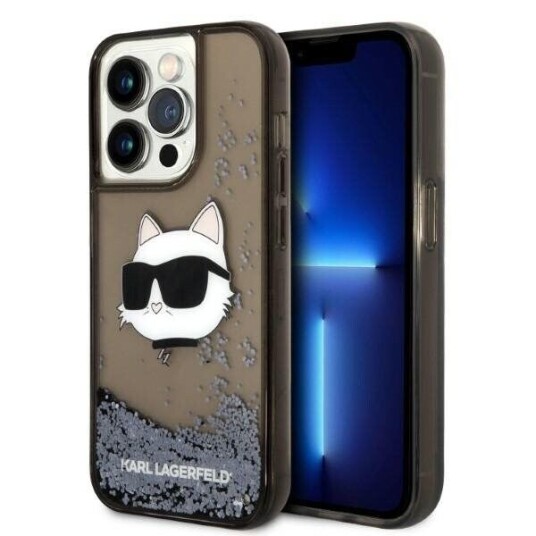 Karl Lagerfeld Hardcase til iPhone 14 Pro Max Glitter Choupette Hode Sort