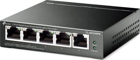 TP-Link TL-SG105PE 5-Port Gigabit Easy Smart Switch with 4-Port PoE+ (6935364052744) TP-Link TL-SG105PE 5-Port Gigabit Easy Smart Switch with 4-Port PoE+ (6935364052744)