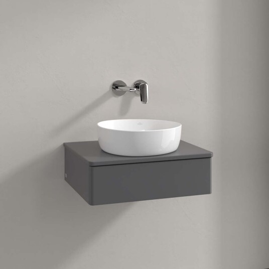 Villeroy & Boch Antao Servantskap med 1 skuff 60x50x19 cm m/lys Antrasitt Matt