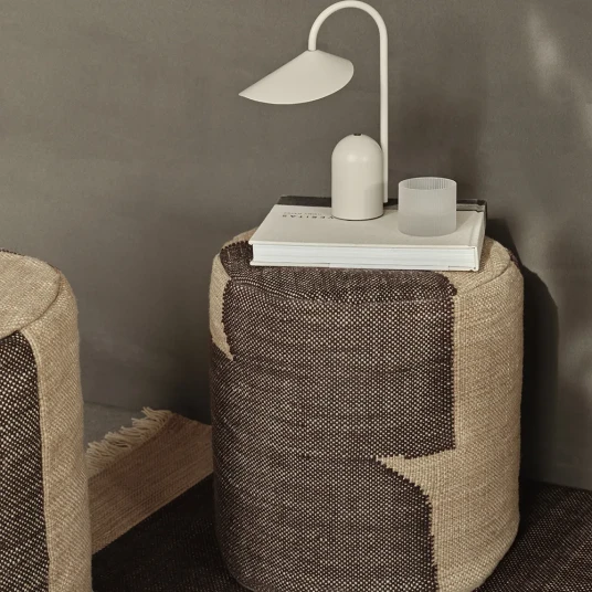 Ferm Living Forene Cylinder Pouf   Tan/Chocolate