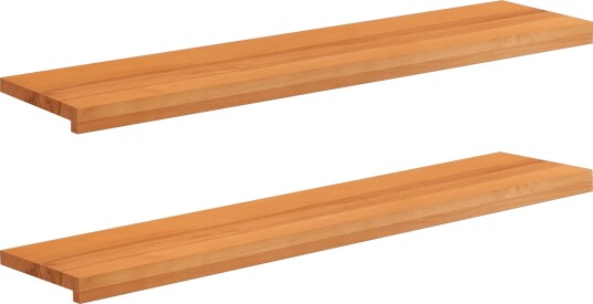 vidaXL Trappetrinn 2 stk. 110 x 25 x 2 cm Lys Brun Massiv bøketre