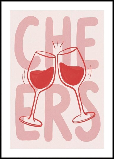 Cheers In Pink Plakat Plakat / 21x30cm