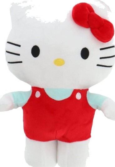 Hello Kitty 17cm Plysjbamse m/ clips og rødt antrekk Hello Kitty 17cm Plysjbamse m/ clips og rødt antrekk