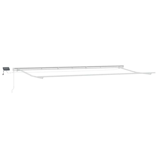 Manuell Uttrekkbar Markise med LED Rød og Hvit Stripe 600x300 cm