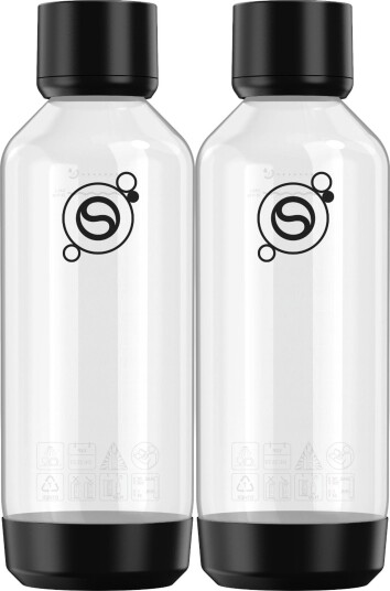 Sodastream Fizz & Refresh-flasker 2 × 1 liter, svart