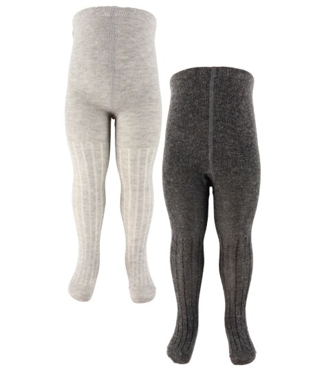 Minymo Tights 2-pakning Gråmelert