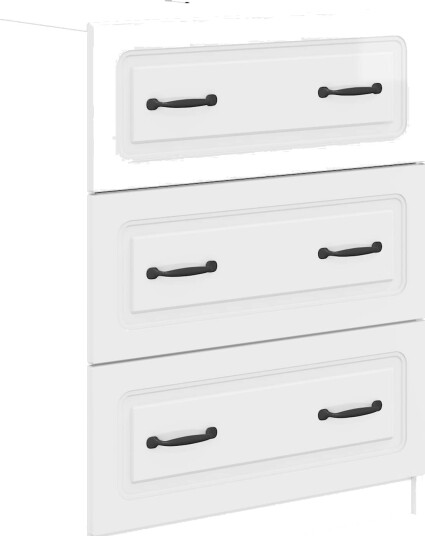 vidaXL Skuffeskap Høgglans hvit 66 x 34,5 x 87 cm Konstruert tre
