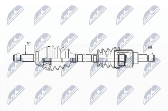 Nty Drivaksel NTY NPW VW 155 Nty Drivaksel NTY NPW VW 155