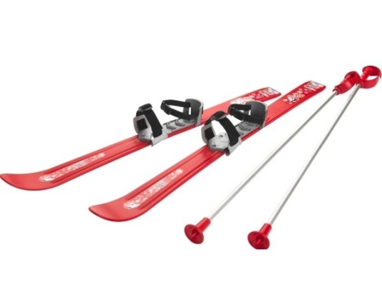 Ski Til Børn 90 Cm Med Skistave, Rød