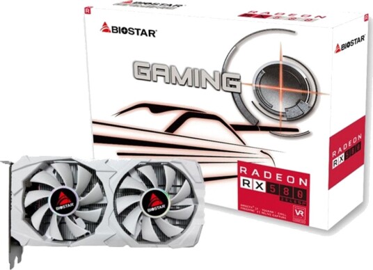 Biostar RX580 Skjermkort 8GB GDDR5 Radeon PCI Express x16 3.0 White Edition