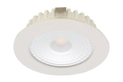 On Cabinet downlight 5W 12V 3000K, dimbar, IP44, Ø70, Hvit On Cabinet downlight 5W 12V 3000K, dimbar, IP44, Ø70, Hvit