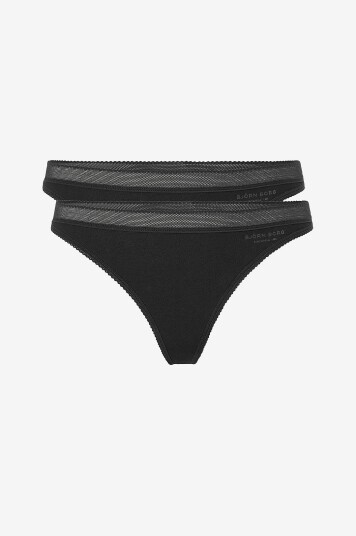 Björn Borg   Stringtruser Core Thong 2 pakning   Svart