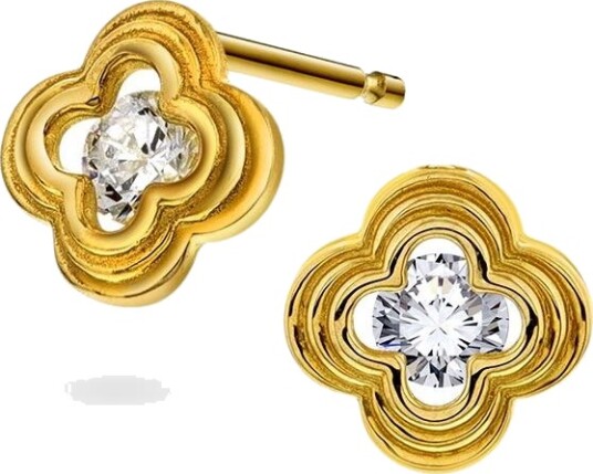 Pan Jewelry Øredobber i 585 gult gull med zirkonia