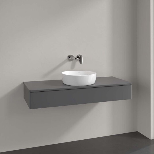 Villeroy & Boch  Antao Servantskap med 1 skuff 120x50x19 cm m/lys Antrasitt Matt
