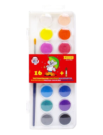 Sense Vattenfärg 16P Med Pensel - Multi/patterned - ONE SIZE