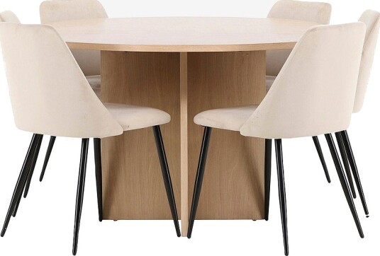 Venture Home Spisebord Strada med stol Night Beige Venture Home Spisebord Strada med stol Night Beige