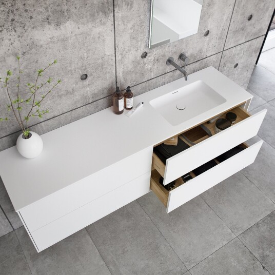 Pulcher Mood 180R Soho Baderomsmøbel 180x46 cm Mathvid m/ SolidTec® vask