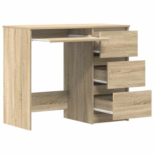 vidaXL Skrivebord sonoma eik 90x45x76 cm sponplate