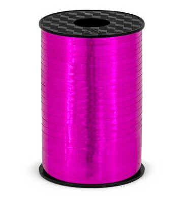 Plastbånd mørkerosa metallic farge 5mm/225cm Plastbånd mørkerosa metallic farge 5mm/225cm