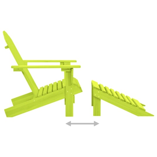 vidaXL Adirondack hagestol med ottoman heltre gran grønn vidaXL Adirondack hagestol med ottoman heltre gran grønn