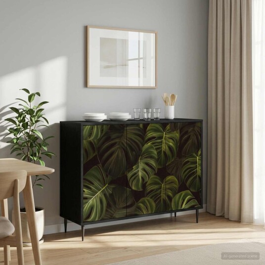 vidaXL Serviesskap ELBURG Svart eik 102 x 33 x 76 cm Konstruert tre