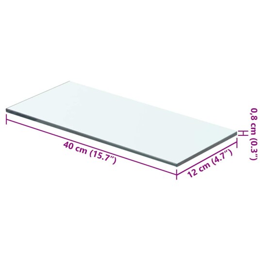 vidaXL Hyllepaneler 2 stk klart glass 40x12 cm vidaXL Hyllepaneler 2 stk klart glass 40x12 cm
