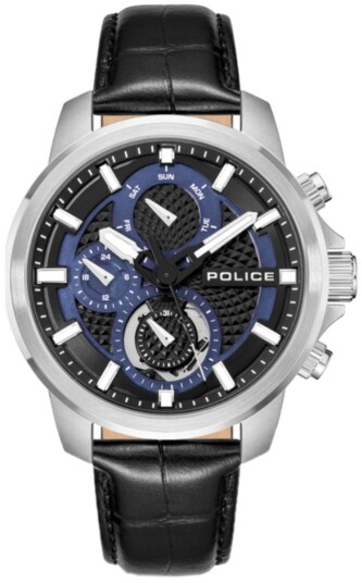 Police Herreklokke PEWJF0021509 Newport Sort/Lær Ø43 mm