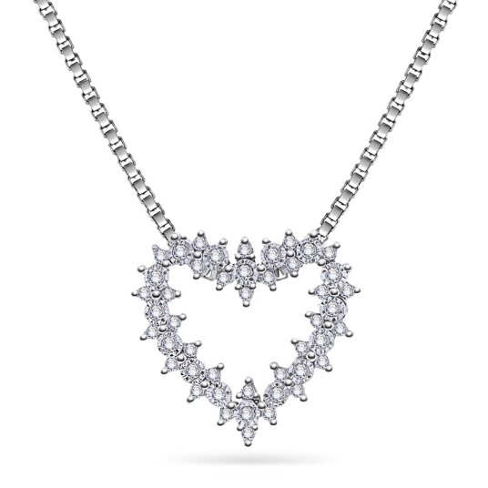 Laura by Gullfunn, smykke i 585 hvitt gull med diamanter 0,18 ct