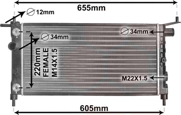 VAN WEZEL 37002184 Radiator motorkjøling VAN WEZEL 37002184 Radiator motorkjøling