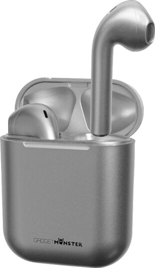 GadgetMonster TWS Bluetooth ørepropper med ladeetui Sølv