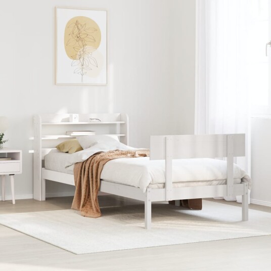  Sengeramme uten madrass hvit 90x190 cm heltre furu 3306606
