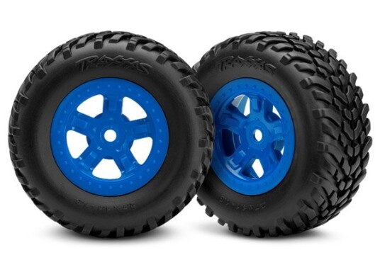 Traxxas 7674 Tires/Wheels Assembled Glued SCT Blue Traxxas 7674 Tires/Wheels Assembled Glued SCT Blue
