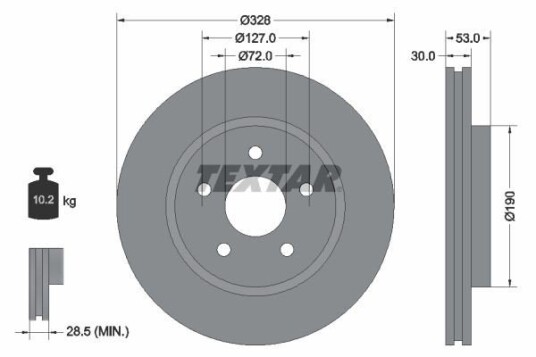 Bremseskive TEXTAR 92184505